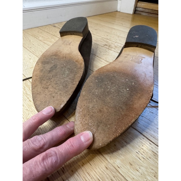 ROBERT CLERGERIE Lace-Up Cutout Flats Almond Toe Suede Women's 8 *DESIGNER* - Picture 7 of 16